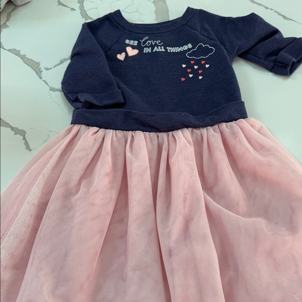 Old Navy Navy and Pink Casual Kids Dress